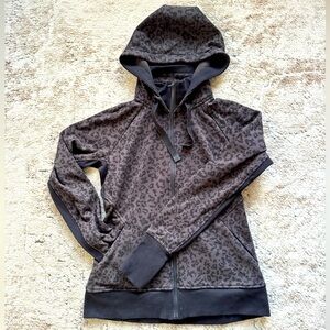 Athleta Triumph Hoodie, Chocolate and Black Leopard
